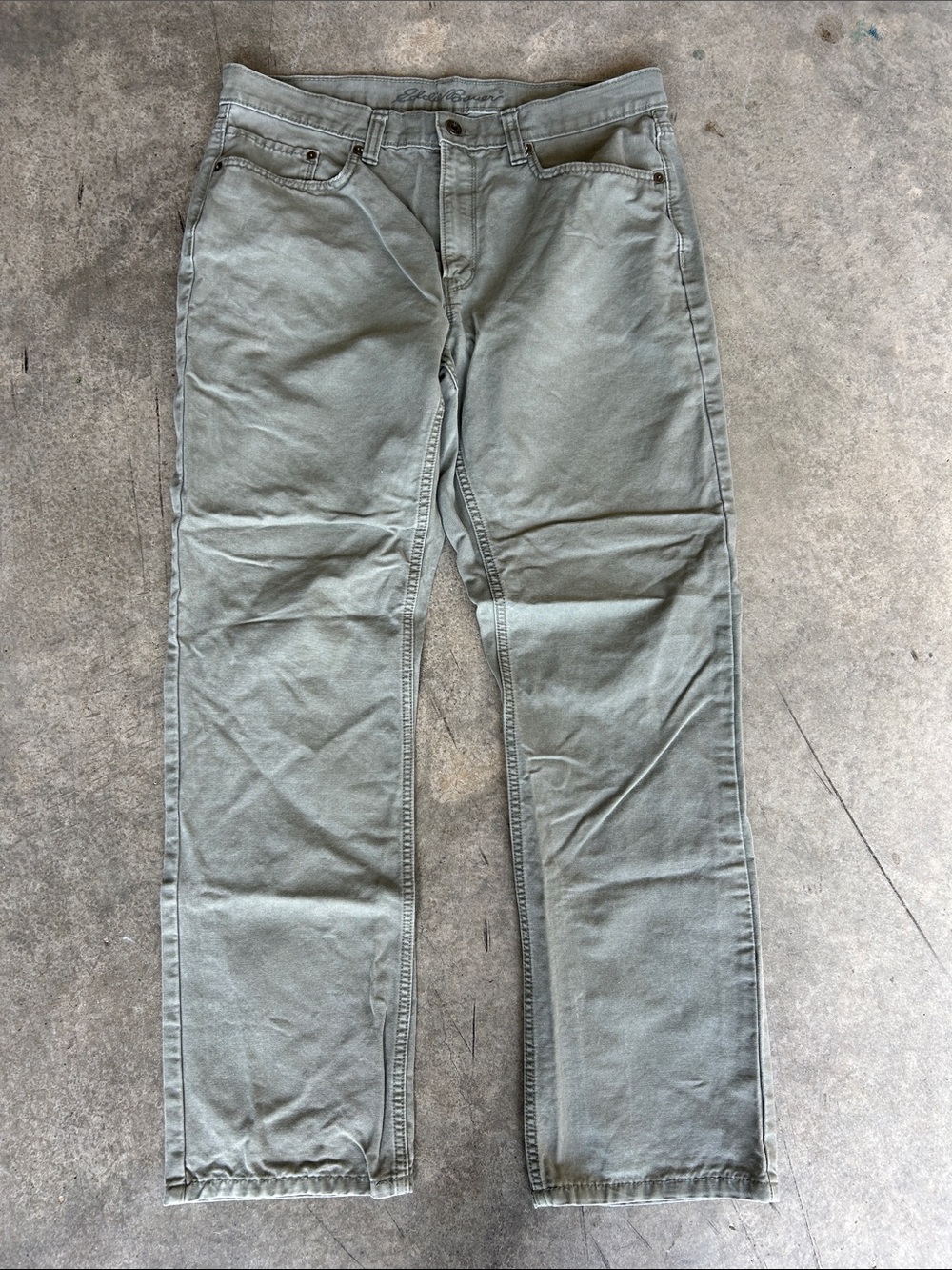 Eddie Bauer Straight-Leg Chinos in Light Olive